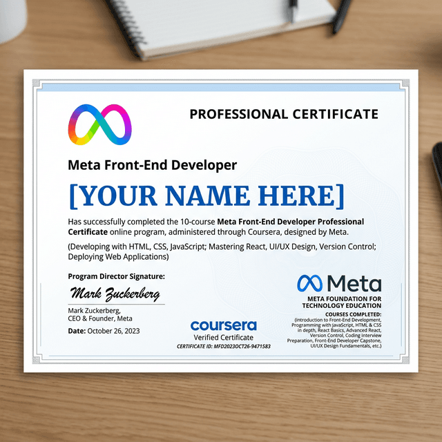 Meta Front-End Developer Professional Certificate